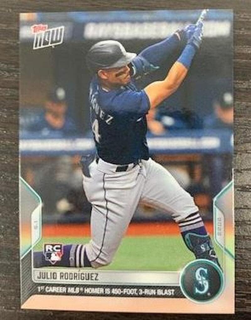 2022 Topps NOW #112 Julio Rodriguez RC Rookie SP Short Print (1st Career Homerun) MLB Baseball Trading Card Seattle Mariners