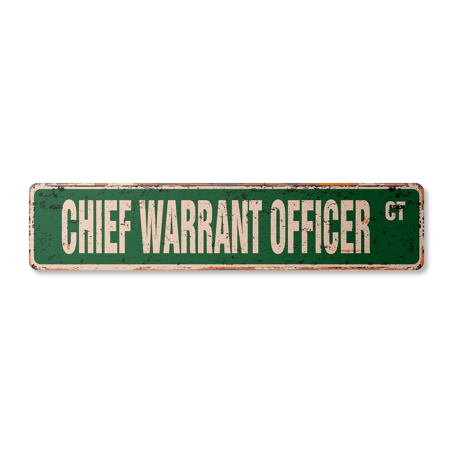 Chief Warrant Officer Vintage Aluminum Street Sign US Army Navy CWO W2 Rustic Metal tin | Indoor/Outdoor | 18" Wide