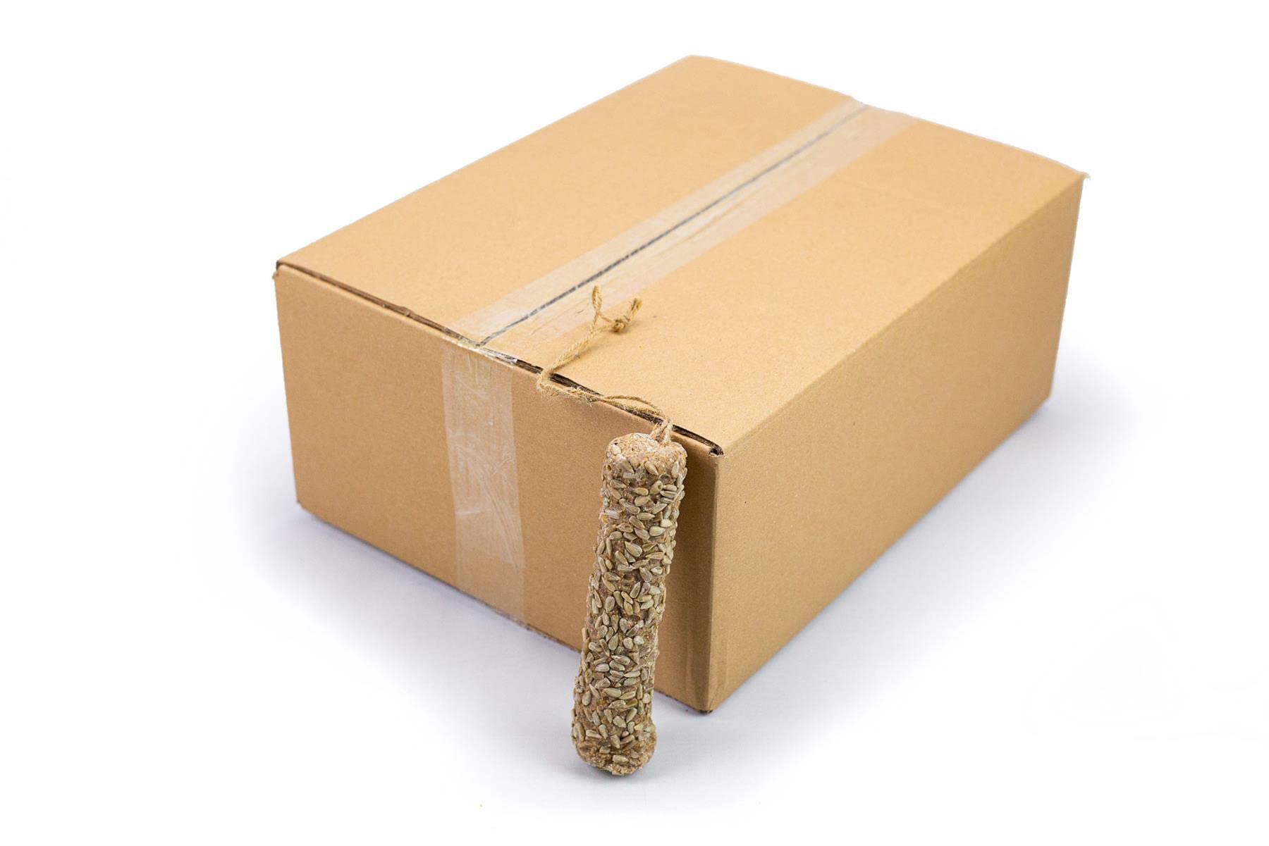 Chubby Mealworm Suet Sticks, Pack of 20 Wild Bird Food, 100% Natural Jute String, High Energy Treat, Hangable seed stick for Budgies, Parrots, Finches & More