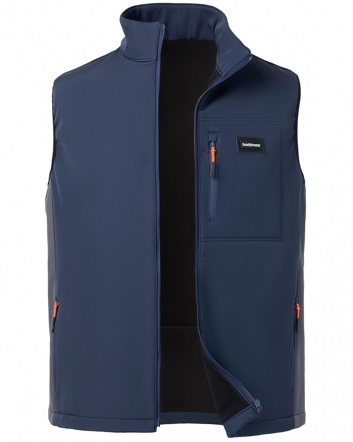 Gilet Softshell pour Homme Coupe-vent Veste Doublé Polaire Sans Manches Légère avec Poches