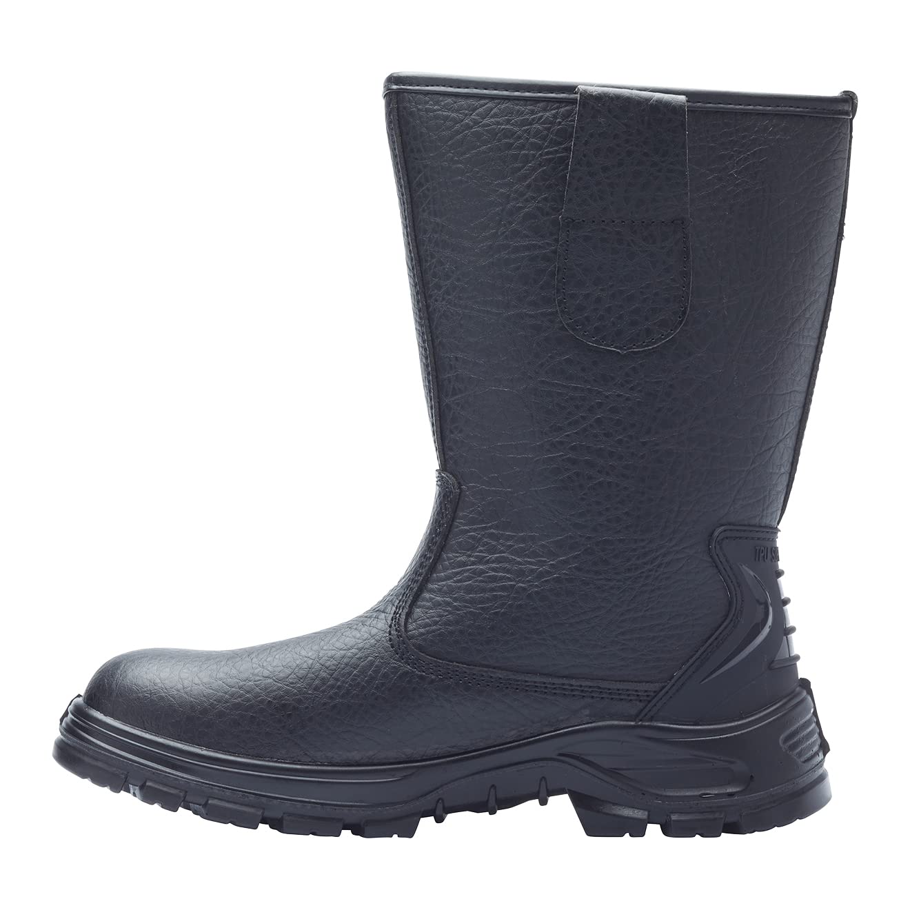 Blackrock S1-P SRC Sicherheits-Arbeitsstiefel, Herren/Damen, Stahlkappe | schwarzes Leder, Arbeitsstiefel, Sicherheitsschuhe, Schutz-Zwischensohle, Gartenarbeit, Arbeits- und Gebrauchsschuhe