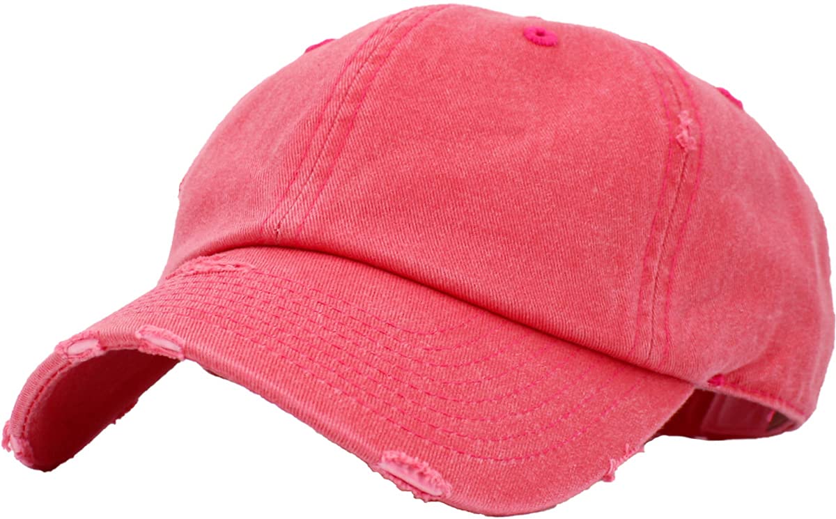 KBETHOS Vintage Washed Distressed Cotton Dad Hat Baseball Cap Adjustable Polo Trucker Unisex Style Headwear