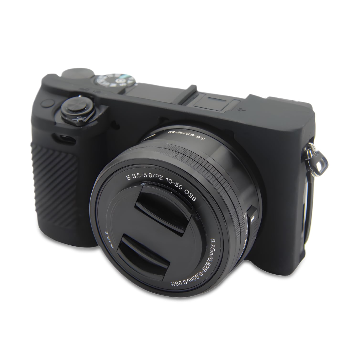 Camera Case for A6300 A6400 - Protective Silicone DSLR Skin Cover, Detachable Cage, Shockproof, Dustproof(Black)