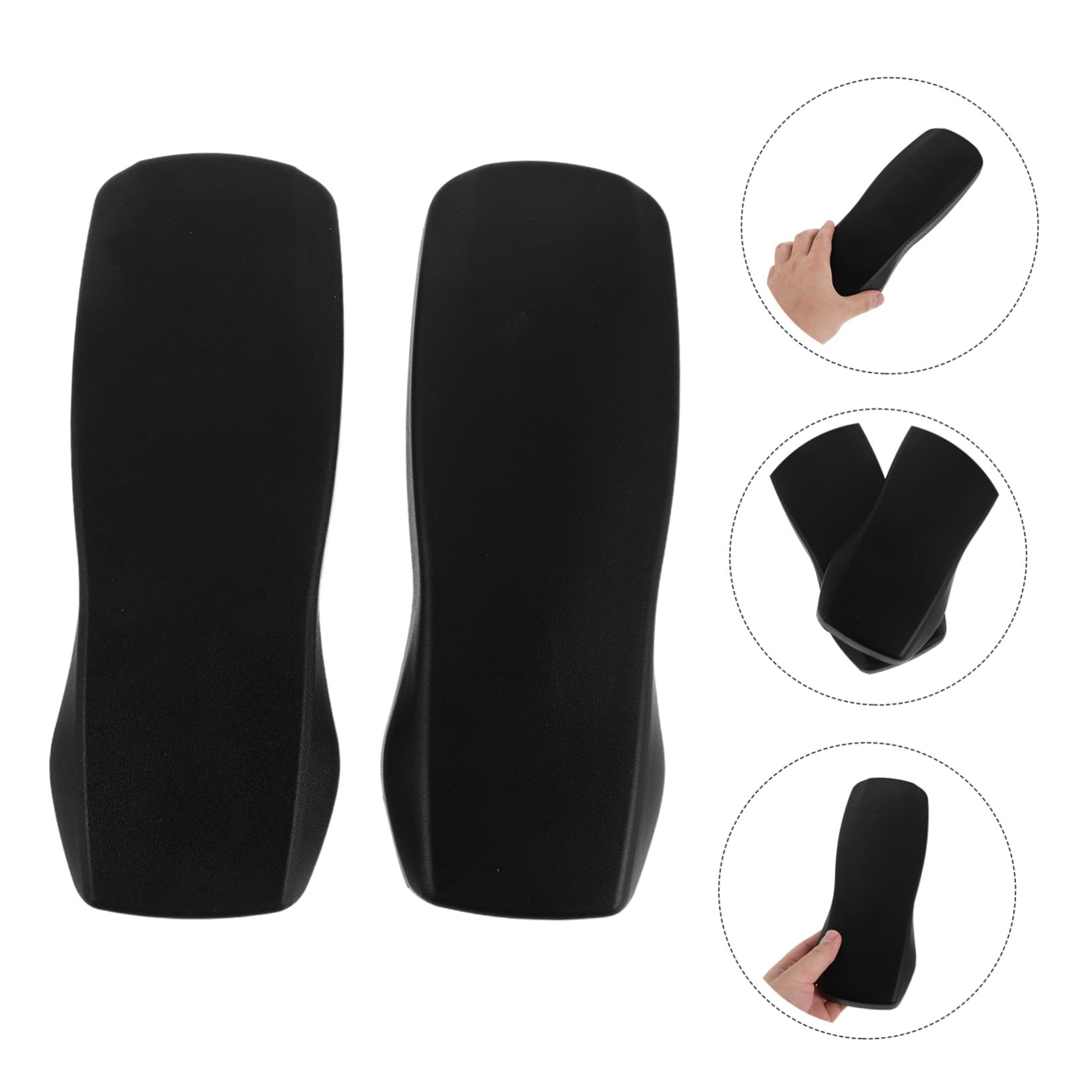 VILLCASE Reposabrazos de Repuesto Almohadillas para Reposabrazos de Silla 2 Piezas Negro 4 de Distancia Entre Orificios Superficie de PU Suave Acolchado para Sillas de Oficina y Gaming