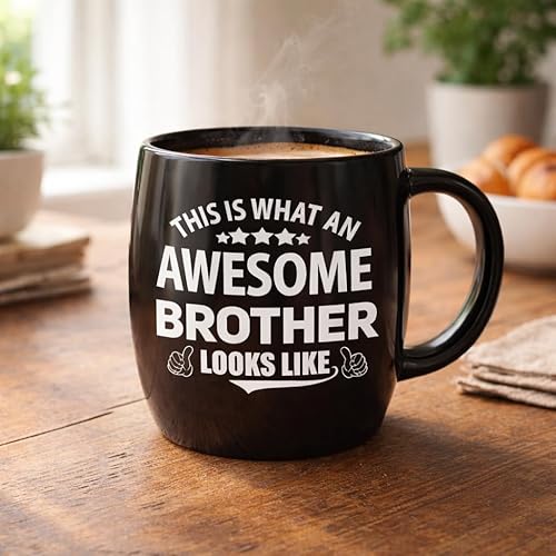 Miniatura 2 de Taza con texto en inglés "This Is What an Awesome Brother Looks Like - Taza de café divertida para hermano, 16 onzas, regalo de hermana para
