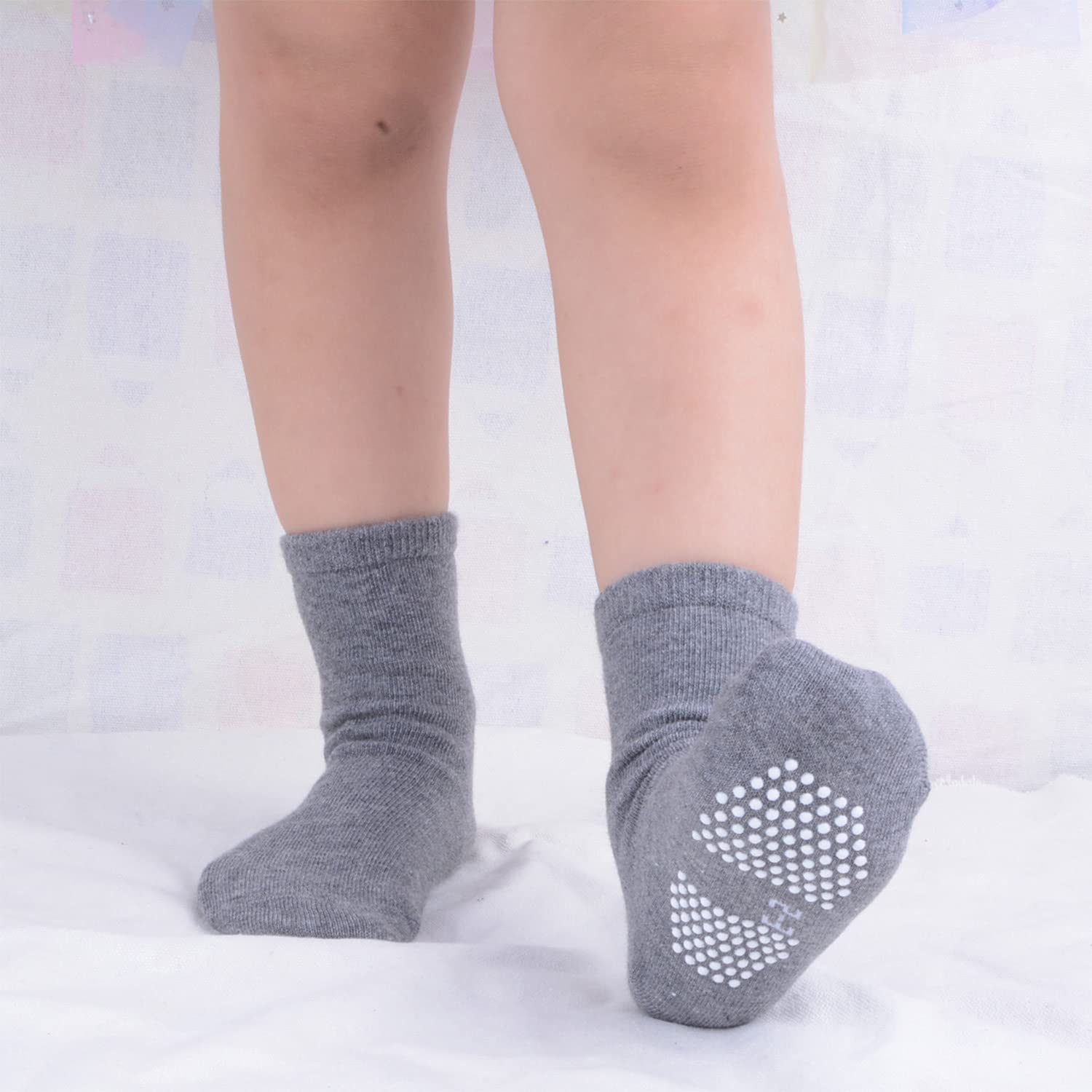 T.H.L.S Unisex-Baby-Socken, nahtlos, rutschfest, Baumwolle, Crew-Socken für Mädchen, Jungen, Kleinkinder, Kinder