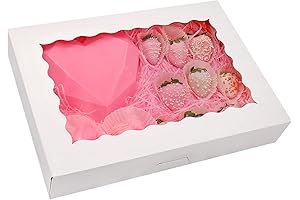 20-Pack Bakery Boxes with Window: 14" x 10" x 2.5"