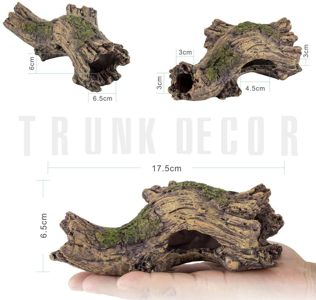 hygger Arredo per Acquario, Acquario Grotta di Resina Acquario Ornamento Tronco di Simulazione per Acquario Paesaggistica Decorazione (Tronco)