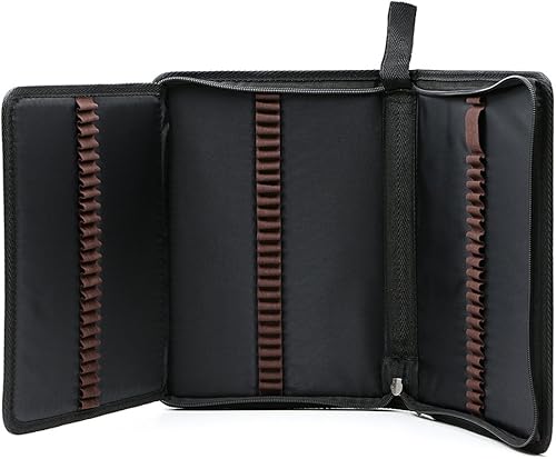 Miniatura 6 de BTSKY estuche de lienzo portátil con cierre, colorido, para lápices, capacidad para 72 lápices. súper largo, para lápices acuarela, Negro nuevo