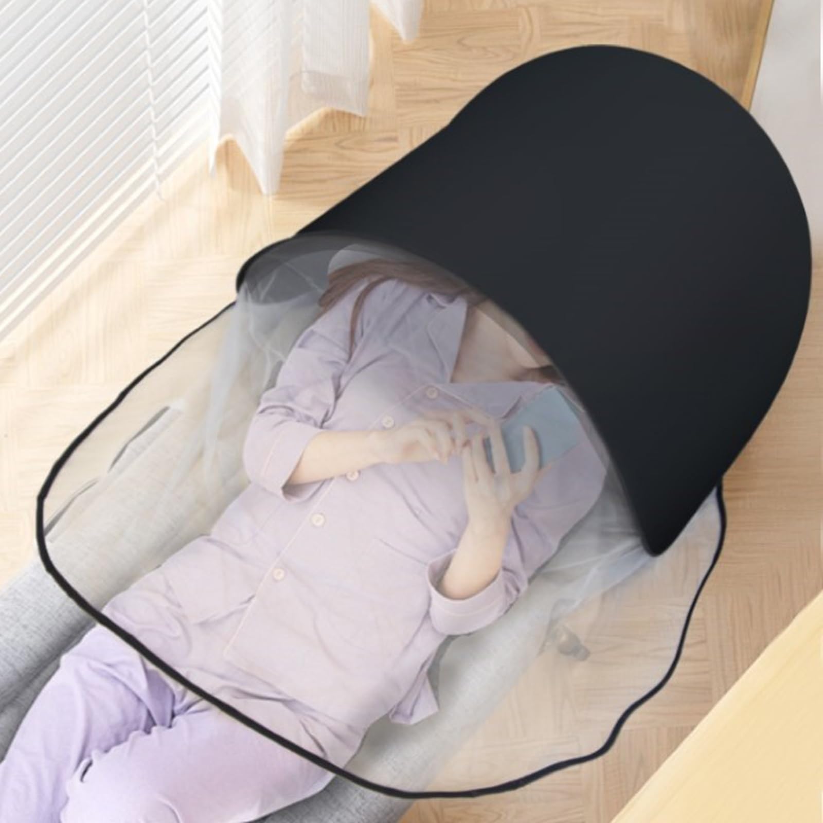 Gyydxxfc Black Soundproof And Light-Proof Silent Tent, Noise Reduction Help Sleep Sleep Den Out Bed Tent, Also Apply To Bottom Bunk Bed Curtain Or Top