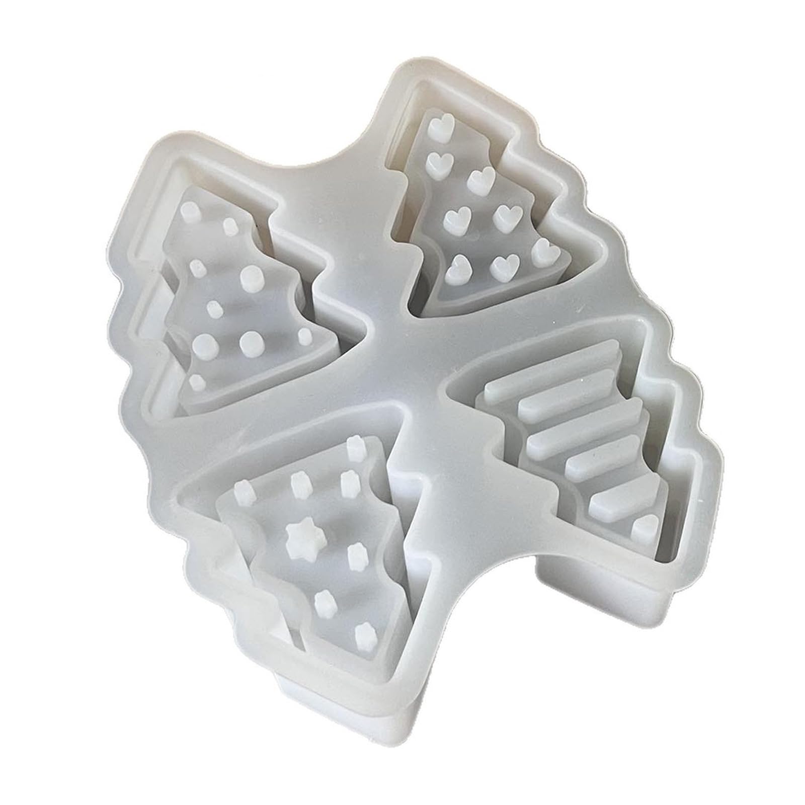 carotoe Christmas Tree Shape 4-Cavity Silicone Mold Tealight Holder Maker for Resin Projects & Holiday Christmas Tree Silicone Mold