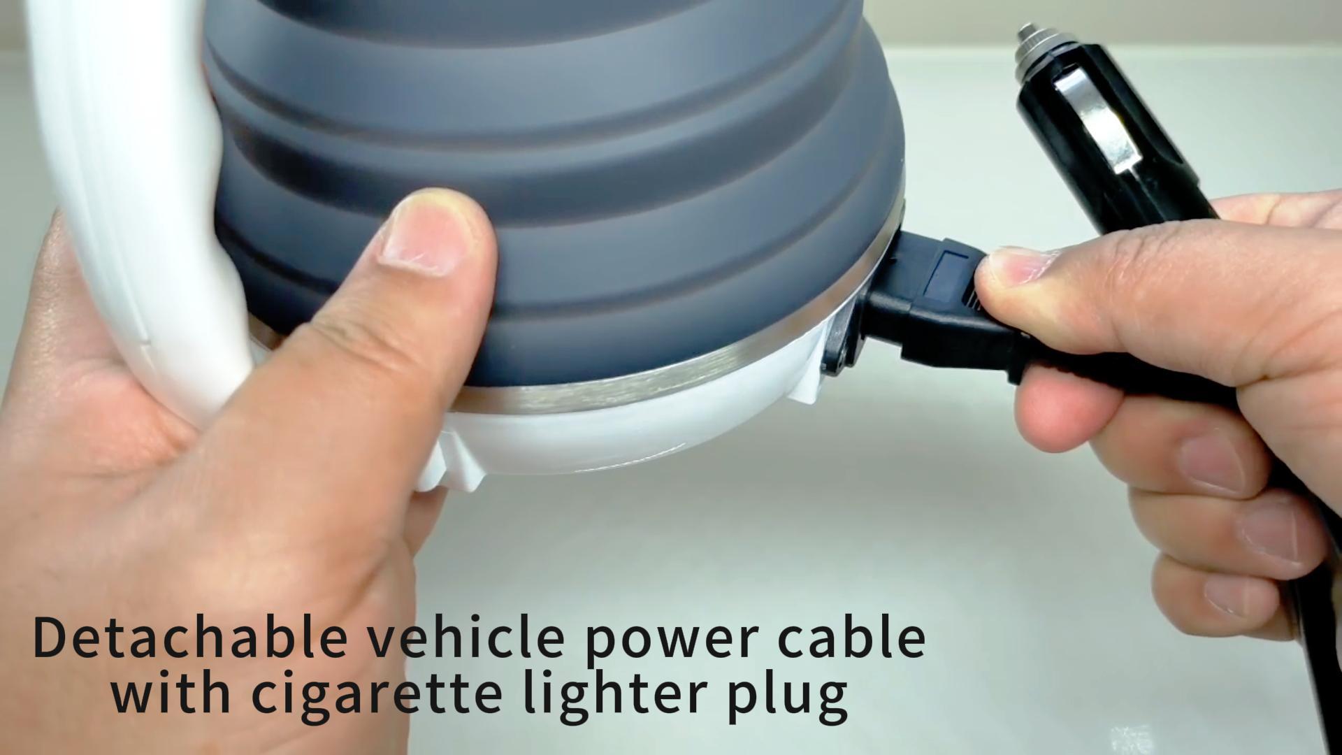 Tetera portátil plegable 24V para camión 450ml negro miniatura 7