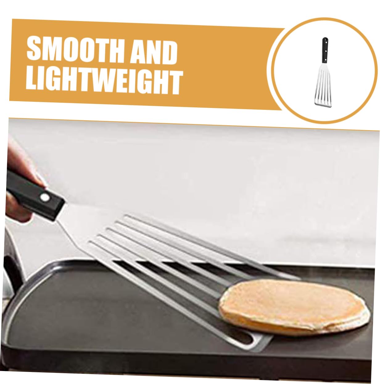 YARNOW 5pezzi Spatola Da Cucina Inossidabile Con Manico Ergonomico Utensile Multifunzionale Per Grigliate e Cottura Perfetta Per Casa e Campeggio