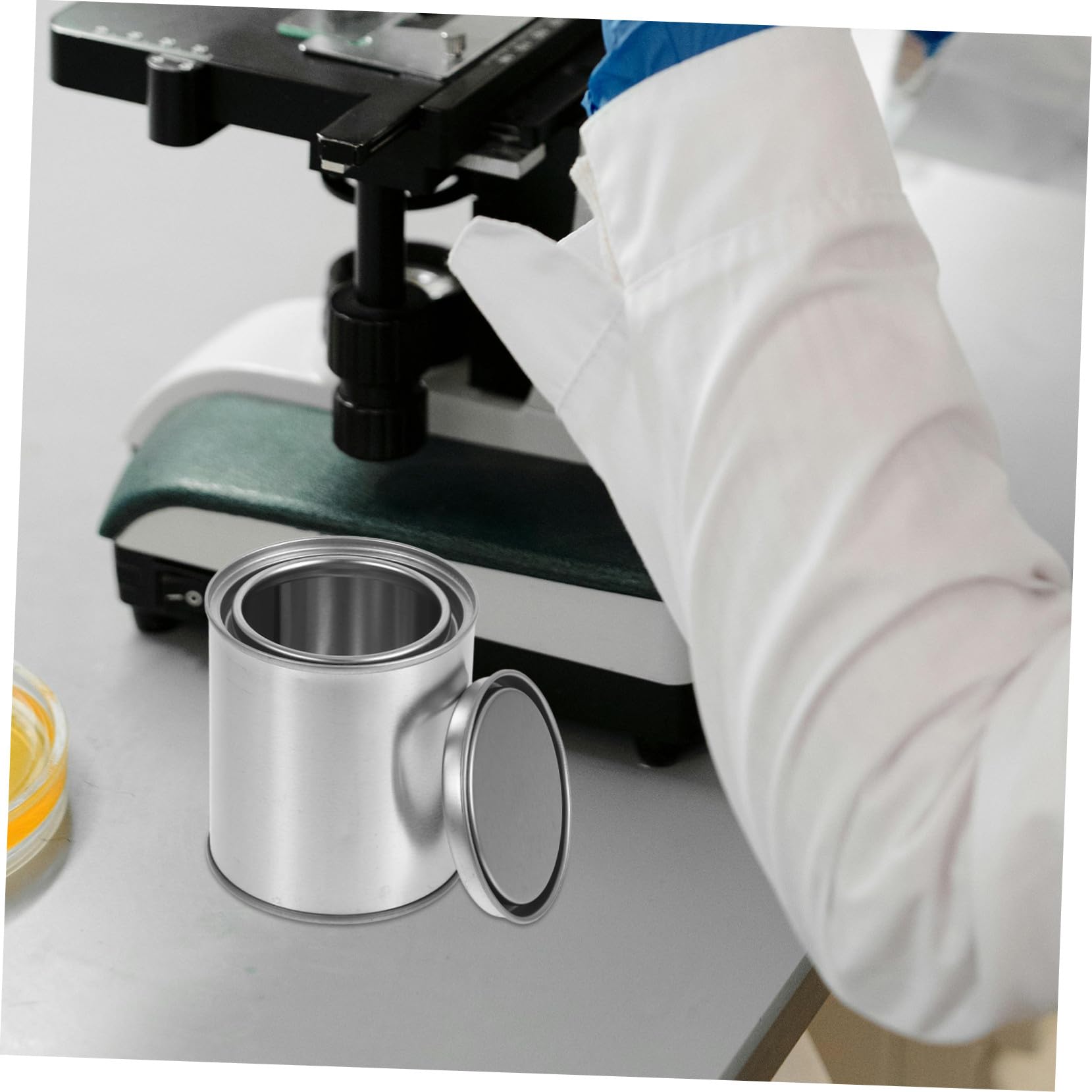 12 Cubos de Pintura Vacíos de Hierro con Diseño Grueso y Buen Sellado, Capacidad 0.4l, Color Plata, Ideales para Laboratorio y Almacenamiento