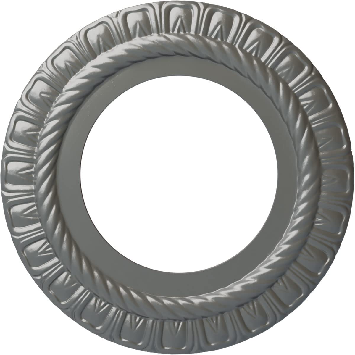 Ekena Millwork CM10CLSLS 10-5/8" x 5-3/4" x 1/2" Claremont Ceiling Medallion, Silver