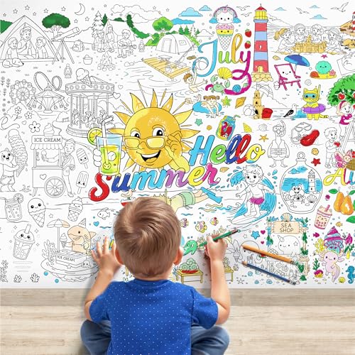 X-Protector Summer Giant Coloring Poster - 75x30 Large Coloring Sheets