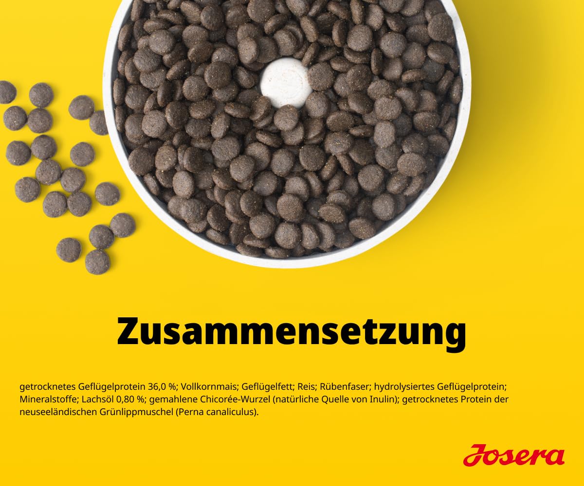 JOSERA High Protein Huhn (1 x 12,5 kg) | Adult | Premium Trockenfutter mit Huhn & Lachsöl für ausgewachsene & sportliche (Zucht-) Hunde | glutenfrei & proteinreich | L-Carnitin & Taurin | 1er Pack