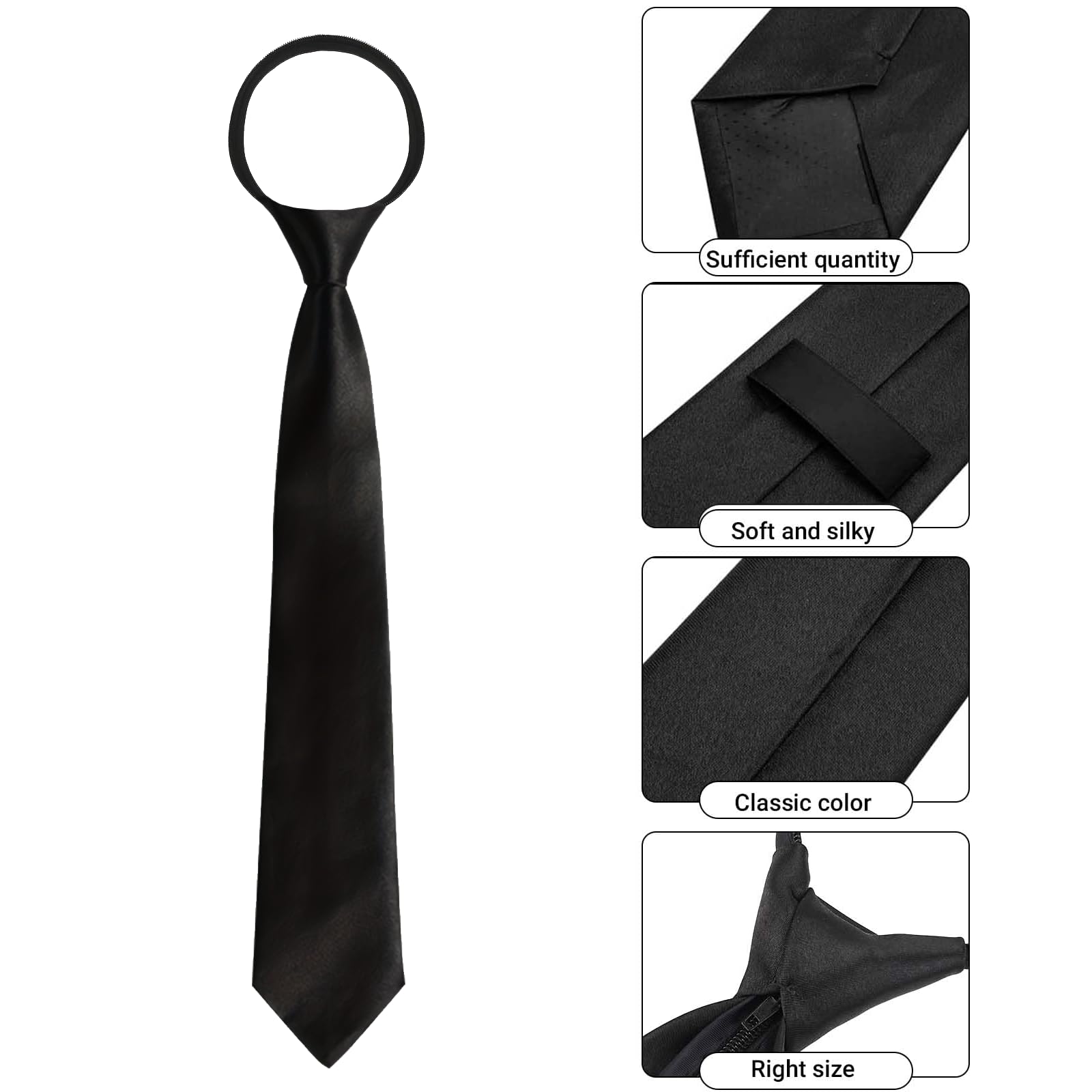 Agent Costume Accessories Set, 8PCS Secret Spy Costume Kit with Thin Frame Glasses, Black Necktie, Earpiece - Image 3