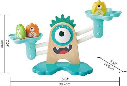 Miniatura 2 de Hape Juguete de escala de monstruo de matemáticas | 22 piezas lindo juguete de matemáticas | Aprendizaje educativo STEM contando juegos de