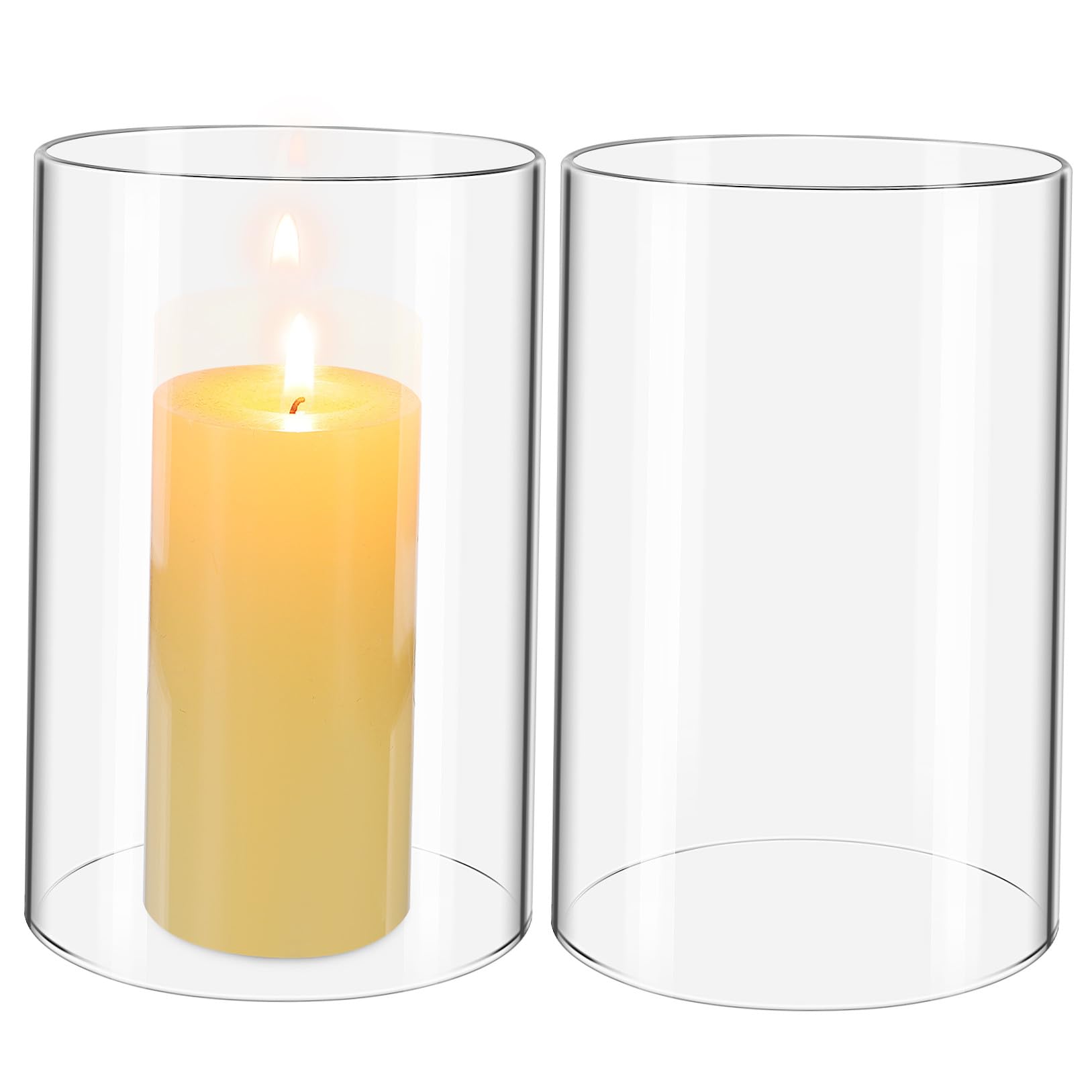 Cylindres transparents en verre haut de gamme de 6x4 pouces pour bougies de prestige
