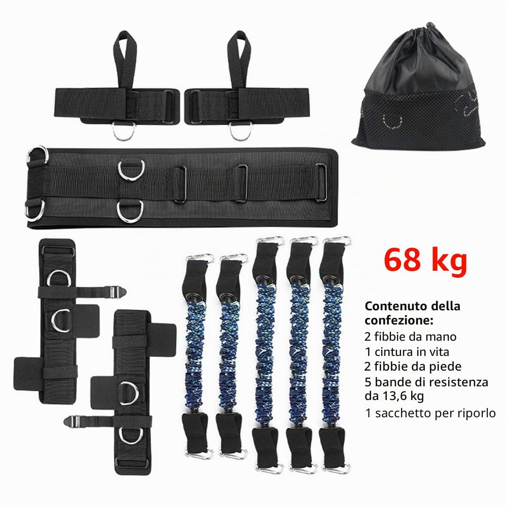 Set di fasce di resistenza da boxe per velocità e agilità, fasce per allenamento alla caviglia, gambe e caviglie per allenamento di resistenza, per migliorare la potenza esplosiva