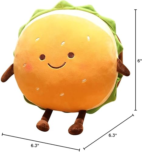 Miniatura 9 de Almohada de felpa de hamburguesa, almohada de peluche de hamburguesa, almohada de felpa de alimentos, decoración del hogar, regalo de cumpleaños de