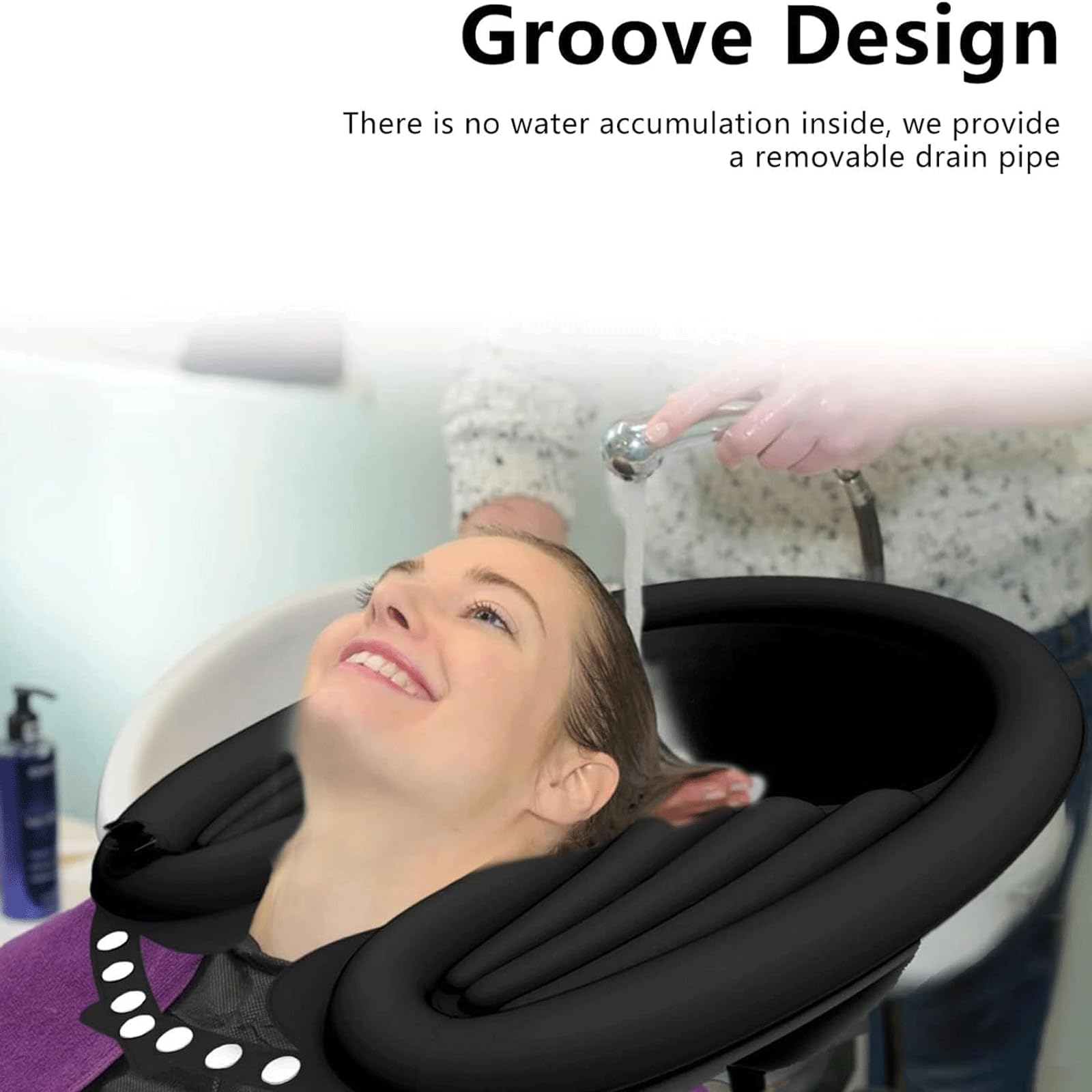 Lavabo per Capelli Gonfiabile, Vasca per Lavare i Capelli, Senza fuoriuscite, per Lavare i Capelli, a Letto, lavabo Mobile Leggero