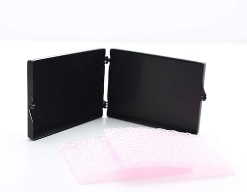 Miniatura 2 de Caja de almacenamiento de plástico con bisagras conductoras negras con espuma antiestática rosa de 14 pulgadas. La caja es de 2 916 pulgadas de