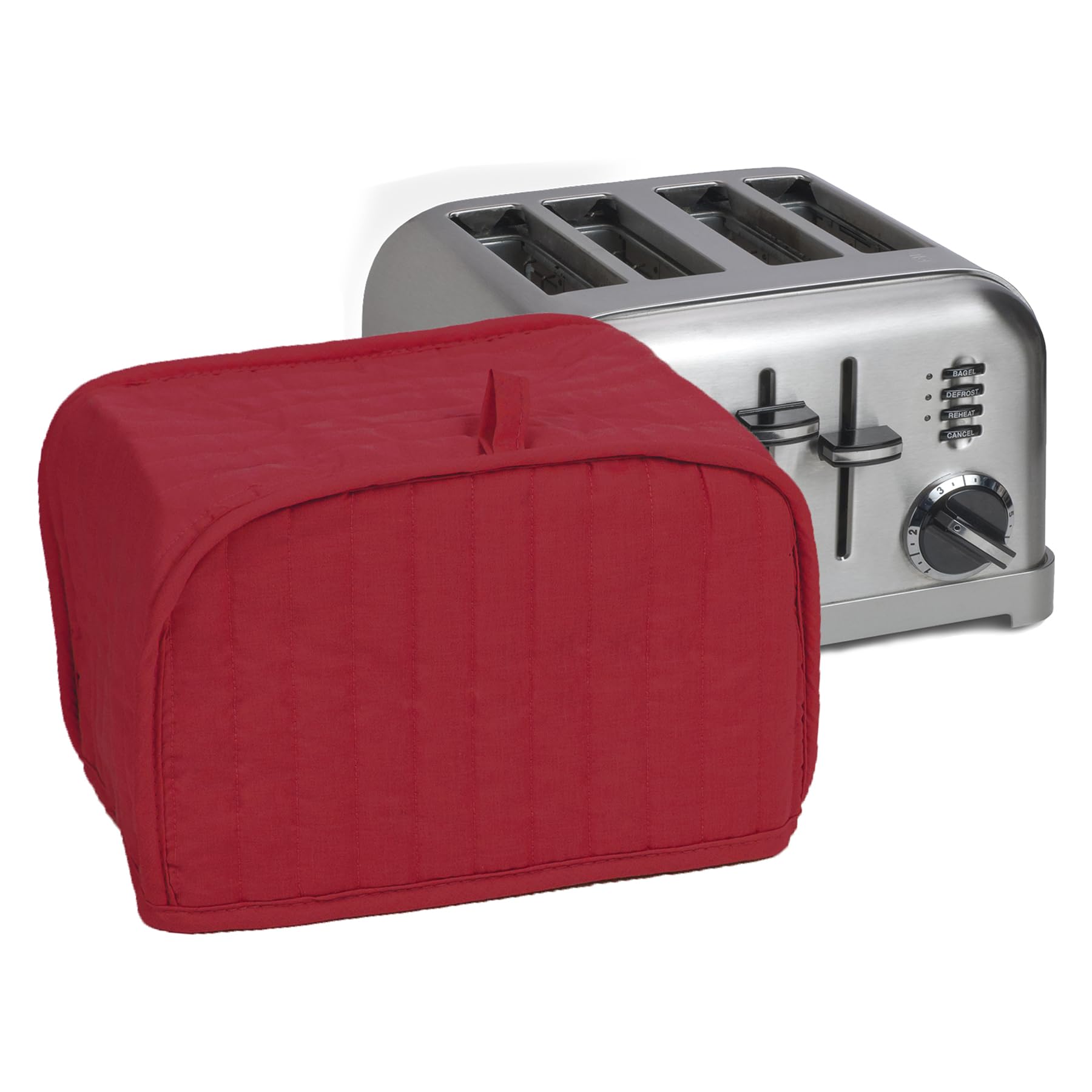 Ritz Premium Universal Four Slice Toaster Cover, 11.25" x 7.25" x 10.5", Polyester and Cotton Quilted, Fingerprint Protector, Super Soft Dust Cover, Paprika Red — image 1