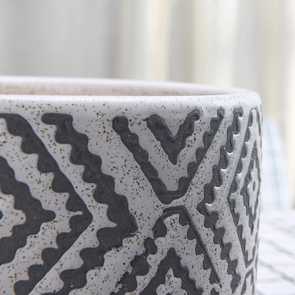 Siatka Ceramiczna Wewnętrzna Doniczka Ceramiczna Duża Gruba Oddychająca Roślina Podłogowa Doniczka Na Biurko Szkliwiona Ceramika Doniczka Ceramiczna Biała Doni,White,19.6CM
