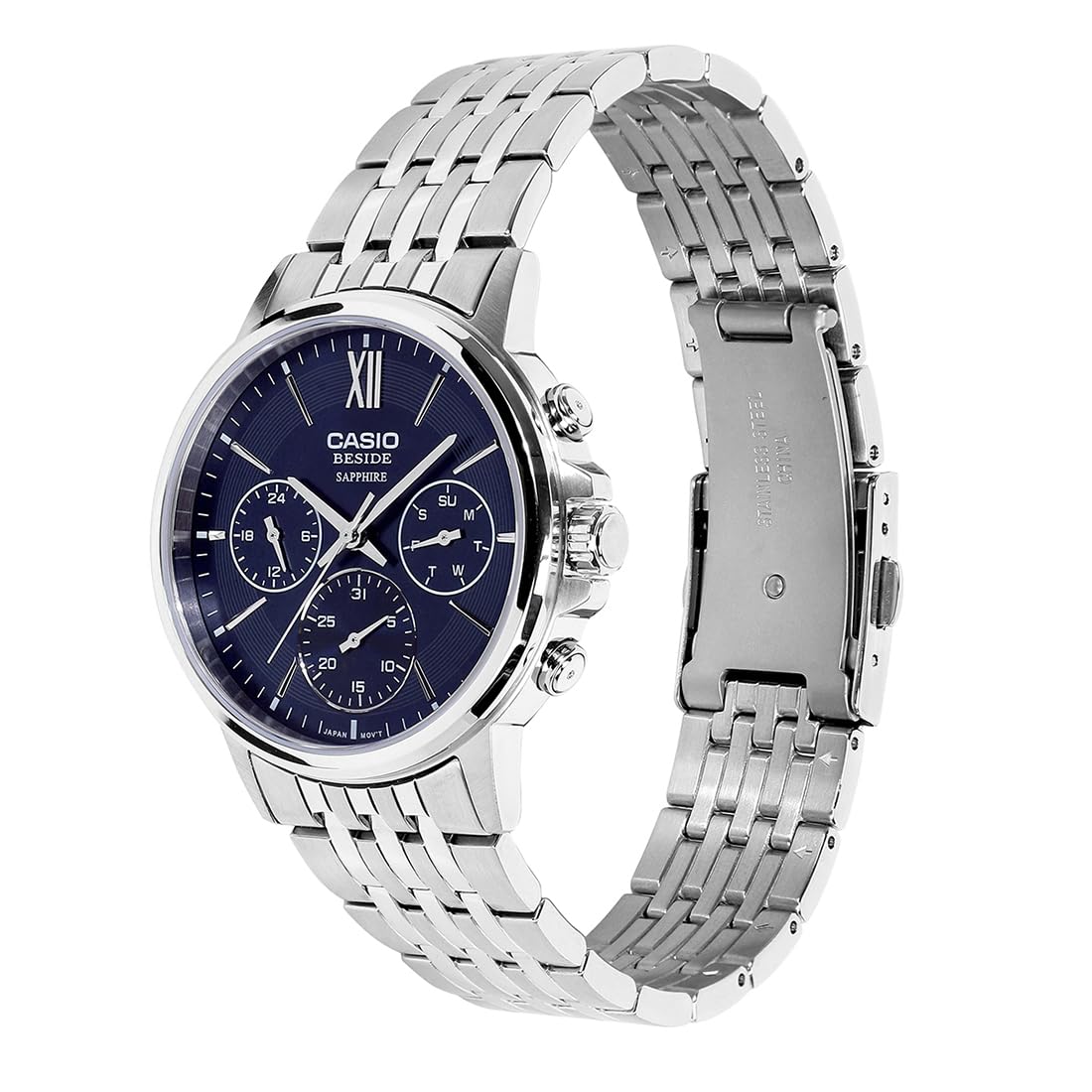 Casio Reloj analógico plateado BMS-300D-2AVDF para hombre (A2541)
