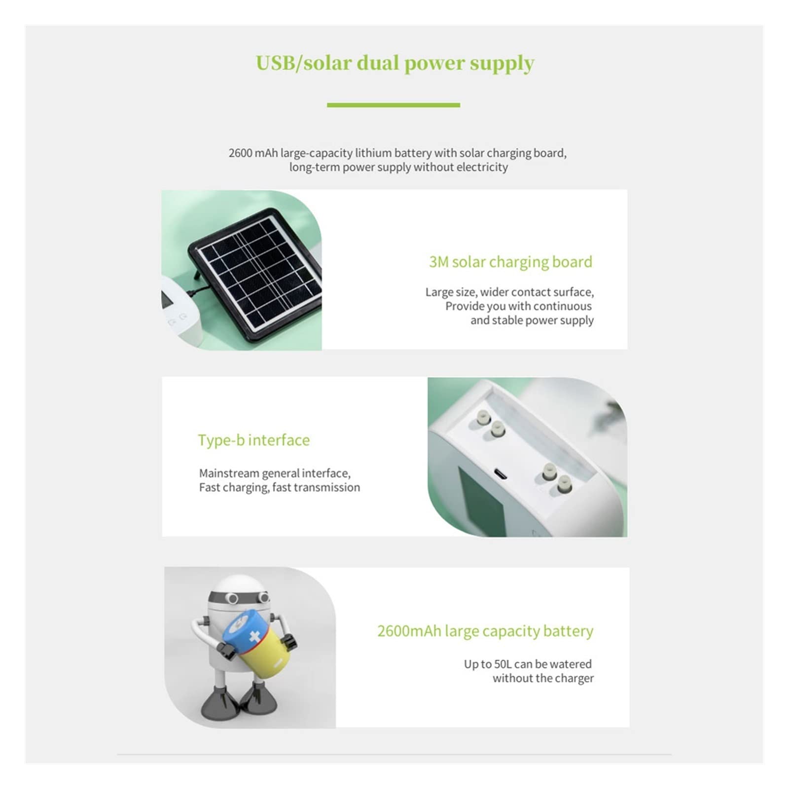 Limpiador a vapor, Wifi Smart Dual System 550ml/Min Automatic Riesing Machine Herramientas Conjunto de riego Sistema 5+1+ Programable semanal Para pisos y coche(Without solar panel)