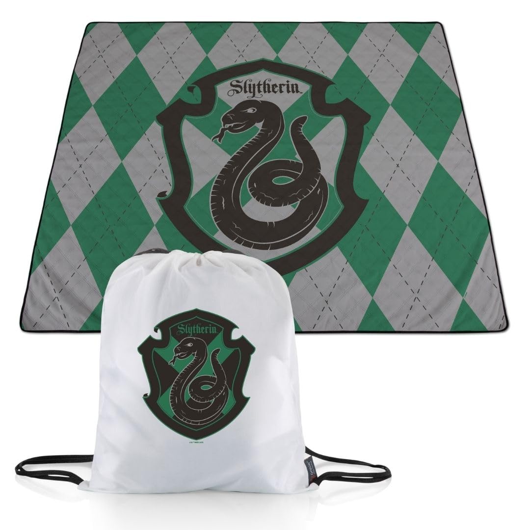 Picnic Time ONIVA – una Marca – Harry Potter Slytherin Impresa Manta de Picnic Manta de Playa Ligera Lavable a máquina (Negro)