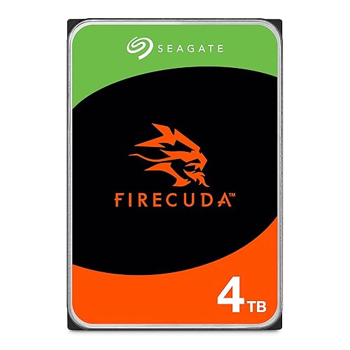 Seagate FireCuda HDD 4TB, Internal Hard Drive HDD, 3.5 Inch, CMR, SATA, 6 Gb/s, 7.200 RPM, 256MB Cache 300TB/year, Data Rescue Services (ST4000DXZ05)