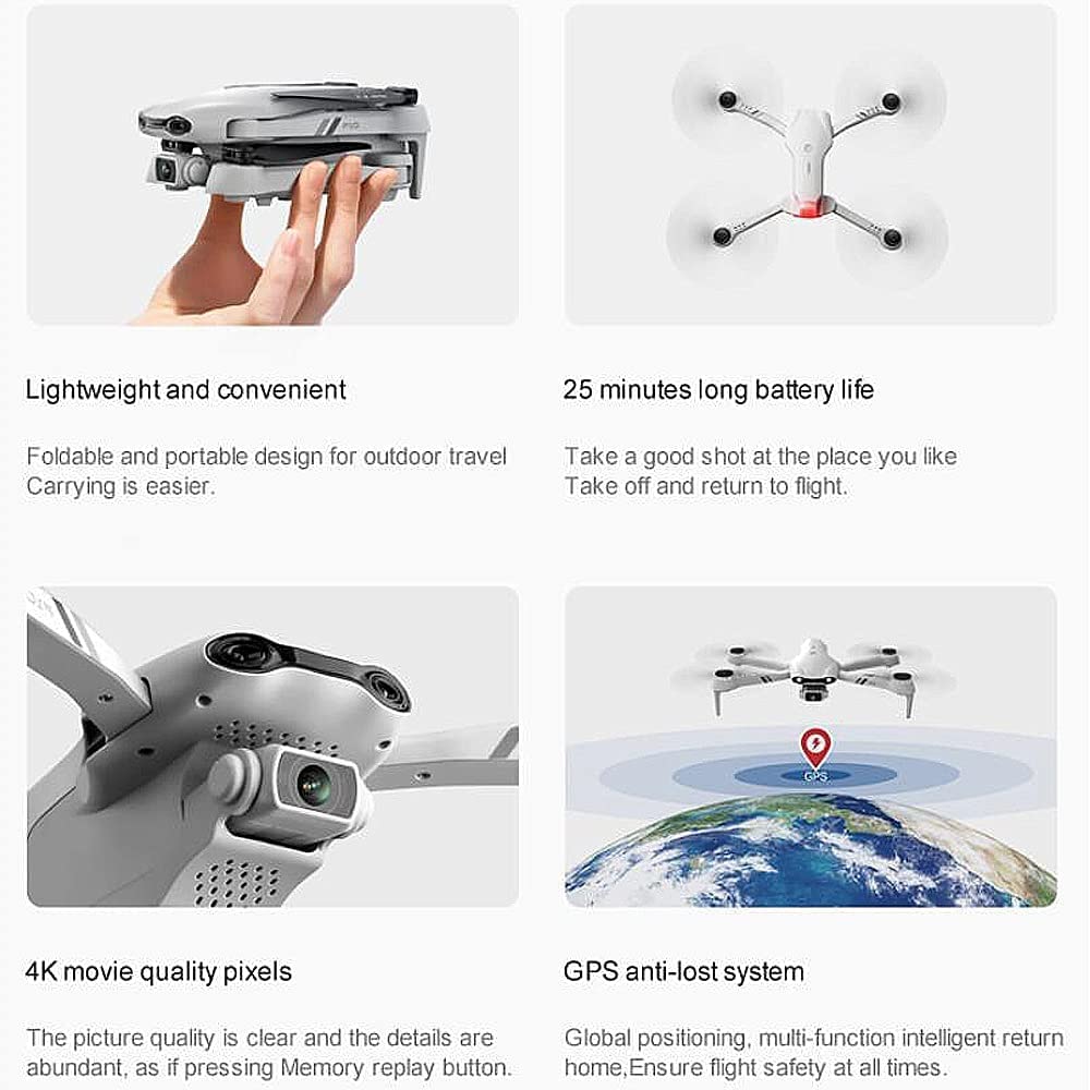 Droni con Fotocamera per Adulti 6K, GPS FPV Quadcopter 5G Pieghevole per Principianti con Ripresa Surround A 360°, Ritorno Automatico A Casa, Follow Me, 25 Minuti di Riproduzione/1 Batteria
