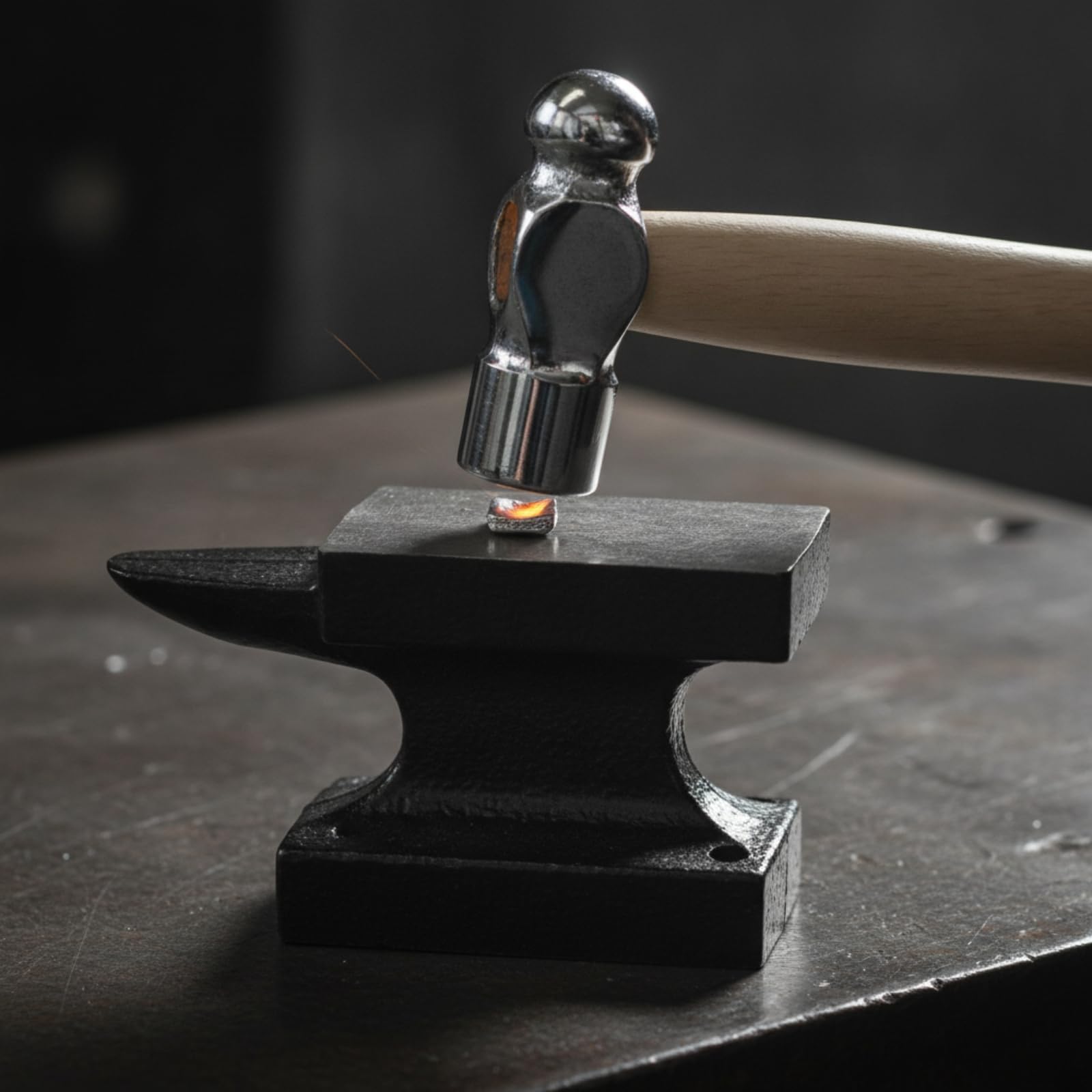 Baoblaze 2 Pezzi Incudine per Gioielliere Mini Incudine da Banco Martello Strumento da Lavorazione Metalli in Ferro E Compatto per Micro Lavori Modellatura