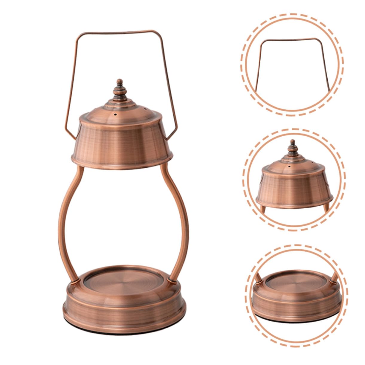 SOLUSTRE Retro Wachsschmelzlampe aus Legierung Dimmbarer Kerzenschmelzer für Schlafzimmer und Büro Flammenlose Duftlampe mit 220v für Starke und Saubere Aromen