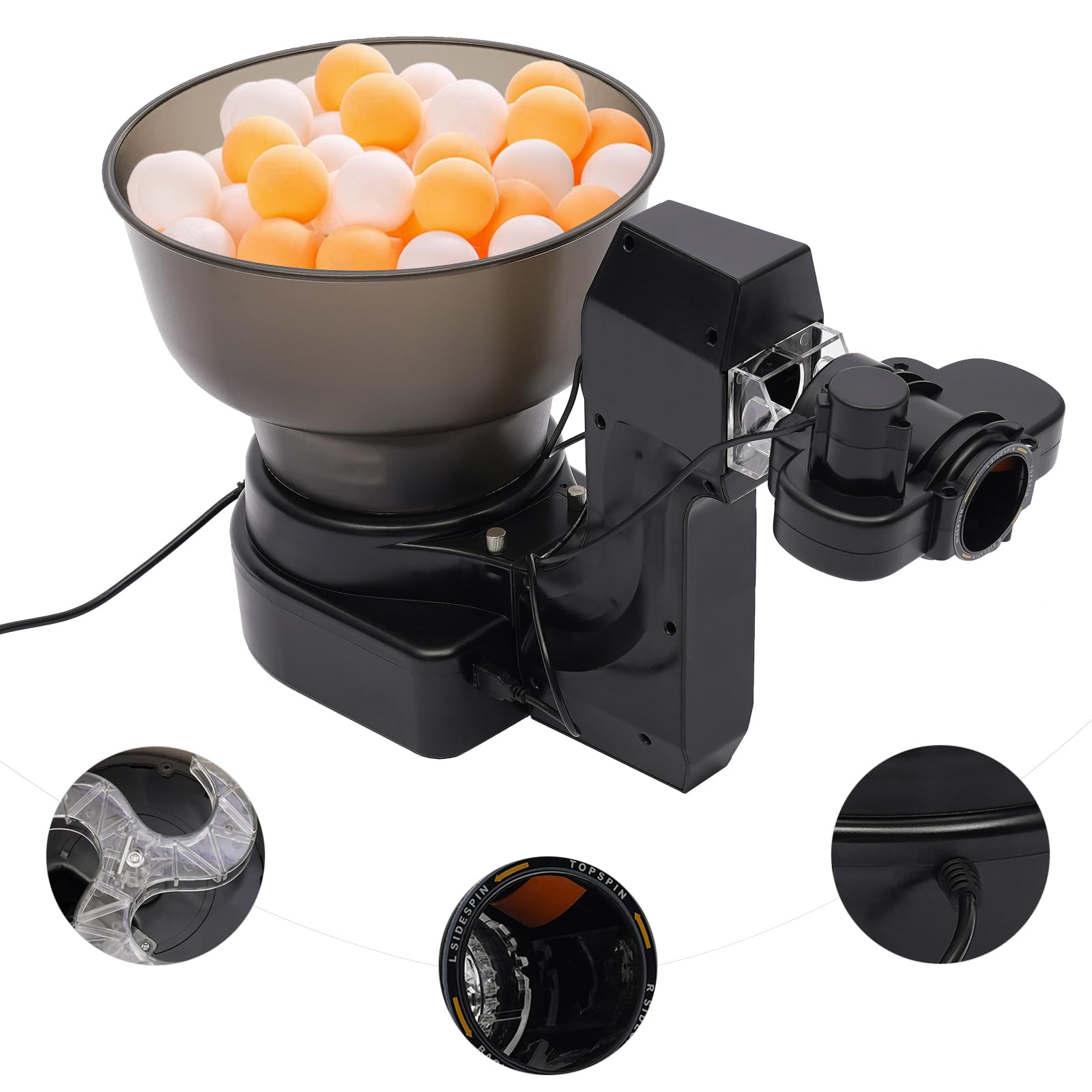 Table Tennis Robot, Automatic Ping Pong Machine Trainer Robot Ball Machine, Professional Table Tennis Trainer with 9 Different Spin Balls Ping Pong Ball Shooter for Ping-Pong Practicing Training