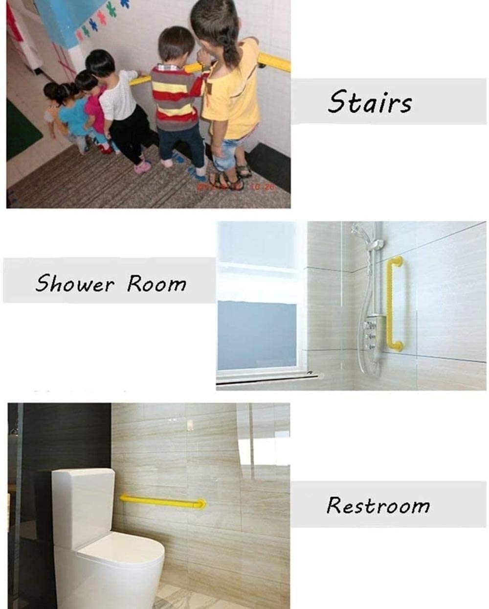 Grab Bars Support Handicap Bar Assistive Łazienka Bezpieczna Poręcz Bez Barier Uchwyt Wanna Antypoślizgowa Poręcz Niepełnosprawnych Akcesoria dla Osób Starszych, Biały, 30 * 9 cm