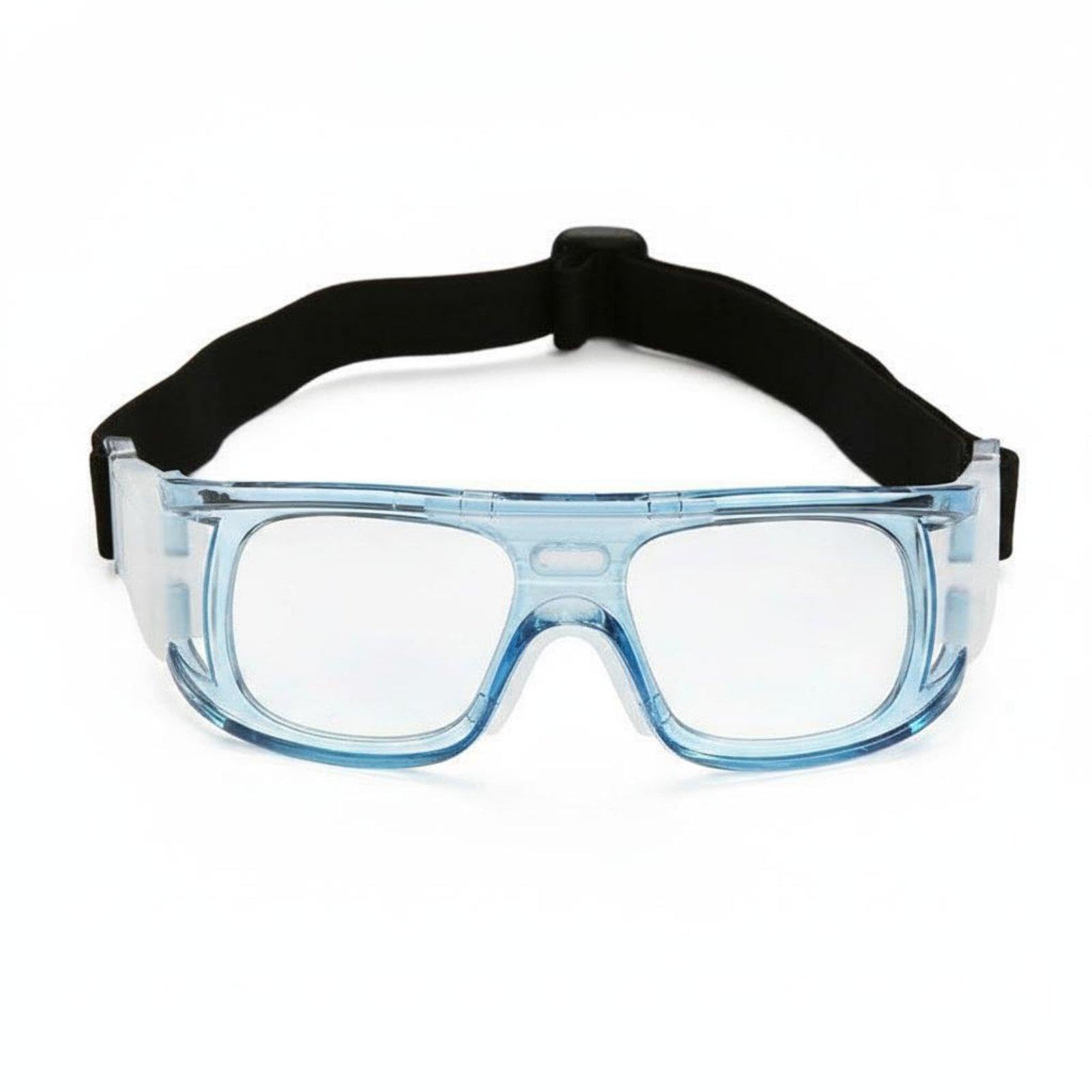 sport activity eyewear guard pc frame sports goggles silicone padding sports glasses for adults, football, biking, mountain climbing blue