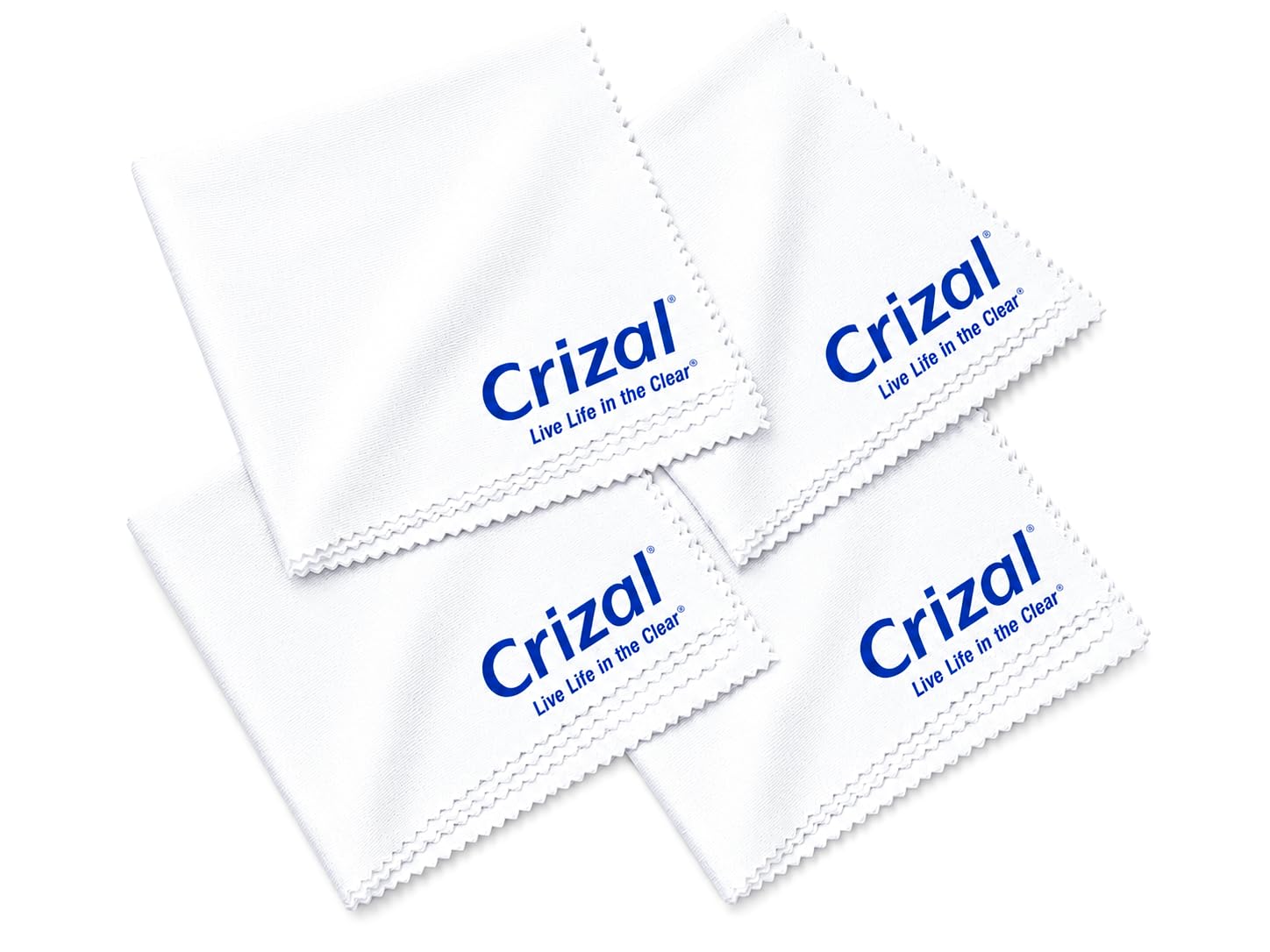 Crizal Microfiber Eyeglass Cleaning Cloth, 4-Pack