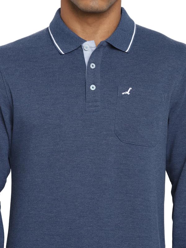 Image of AMERICAN CREW Full Sleeves Polo Collar T-Shirt with Pocket for Men