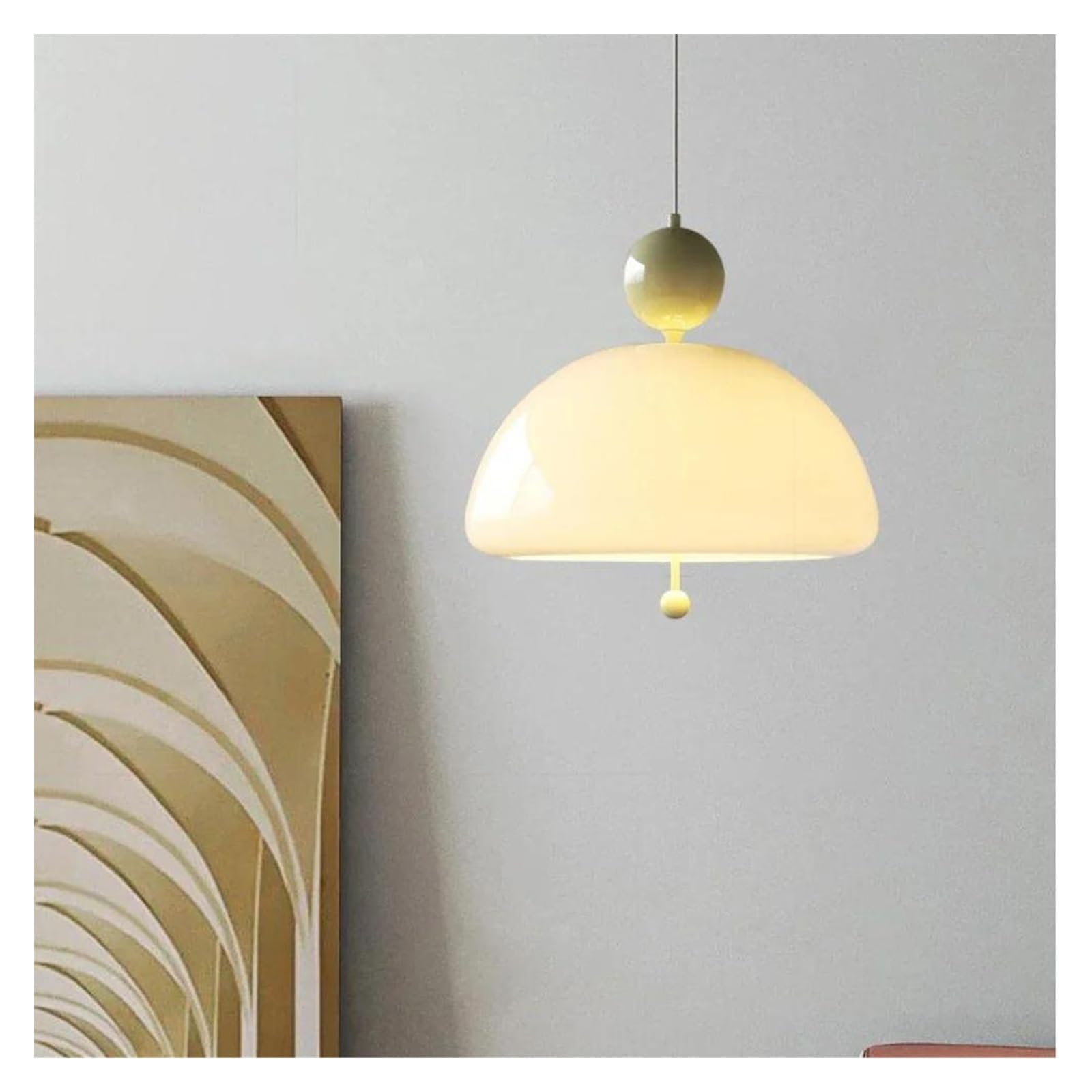 HYJAUSXB Medieval Style French Cream White Jade Glass Lamps Retro Simple Front Aisle Warm Atmosphere Restaurant Mushroom LED Chandelier(White)
