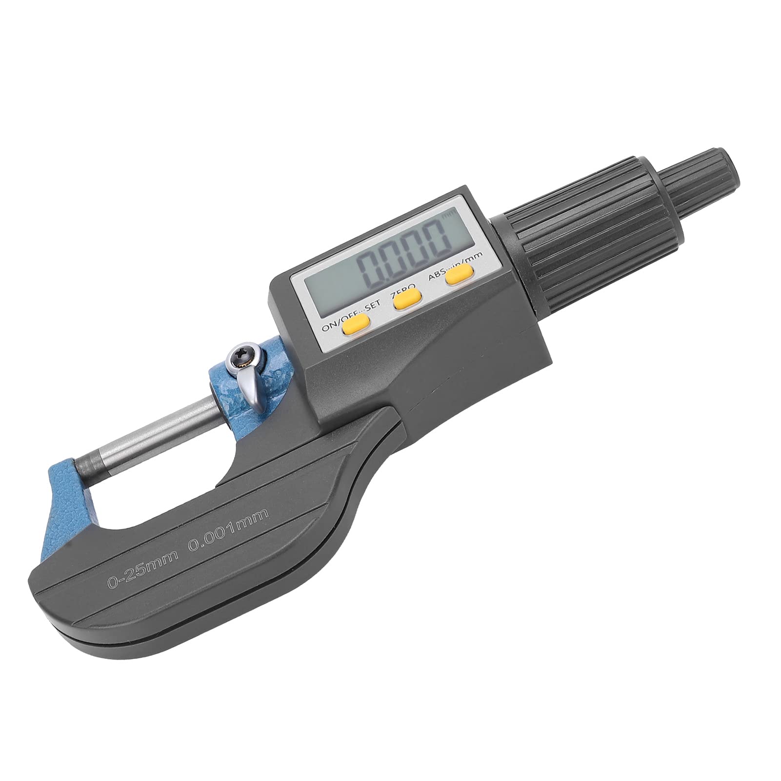 Digitales Mikrometer, LCD-Display, hochpräzises Messwerkzeug mit Feinabstimmungsratsche für Wandstärkenmessung, professionelle Hartmetallsonde, ergonomisches Design, 0,25 m