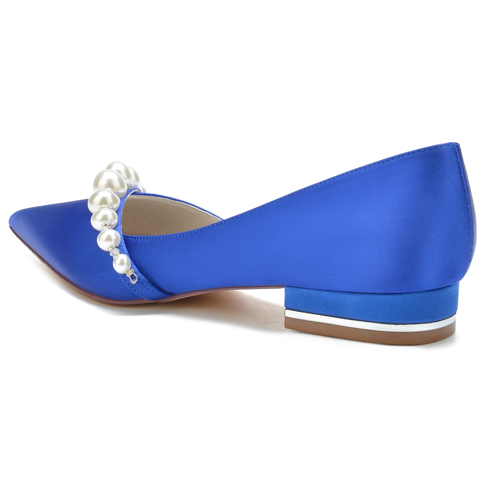 Damen Ballett Wohnungen Spitze Zehen Perlen Hochzeit Ballerina Schuhe Komfort TSlip auf Hochzeit Braut Flache Schuhe