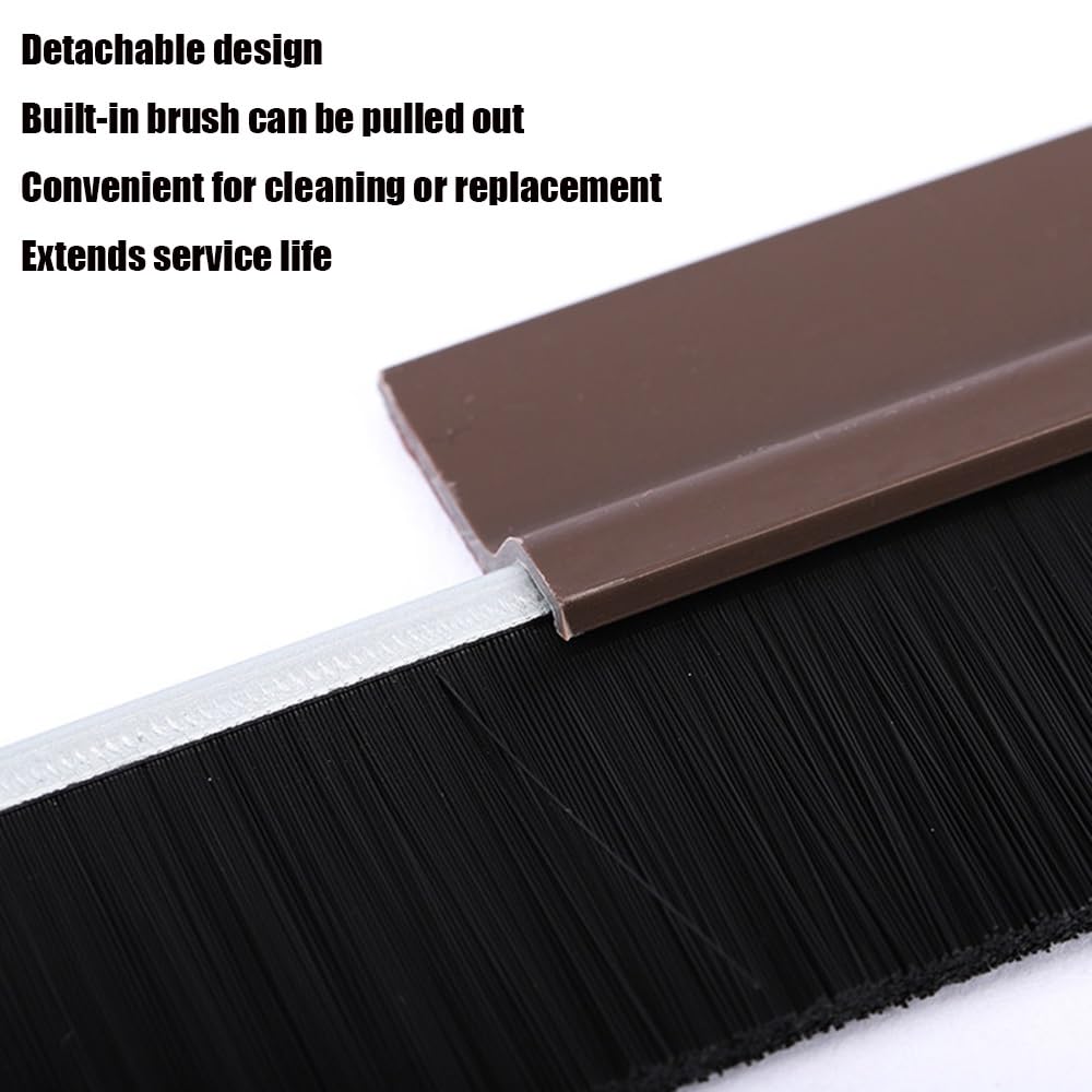 Paraspifferi Sottoporta Set Di 2 Paraspifferi Per Porte 100 Cm Guarnizione Per Porta Per Protezione Da Suoni, Freddo In Silicone(White,10cm/3.9in Brush)