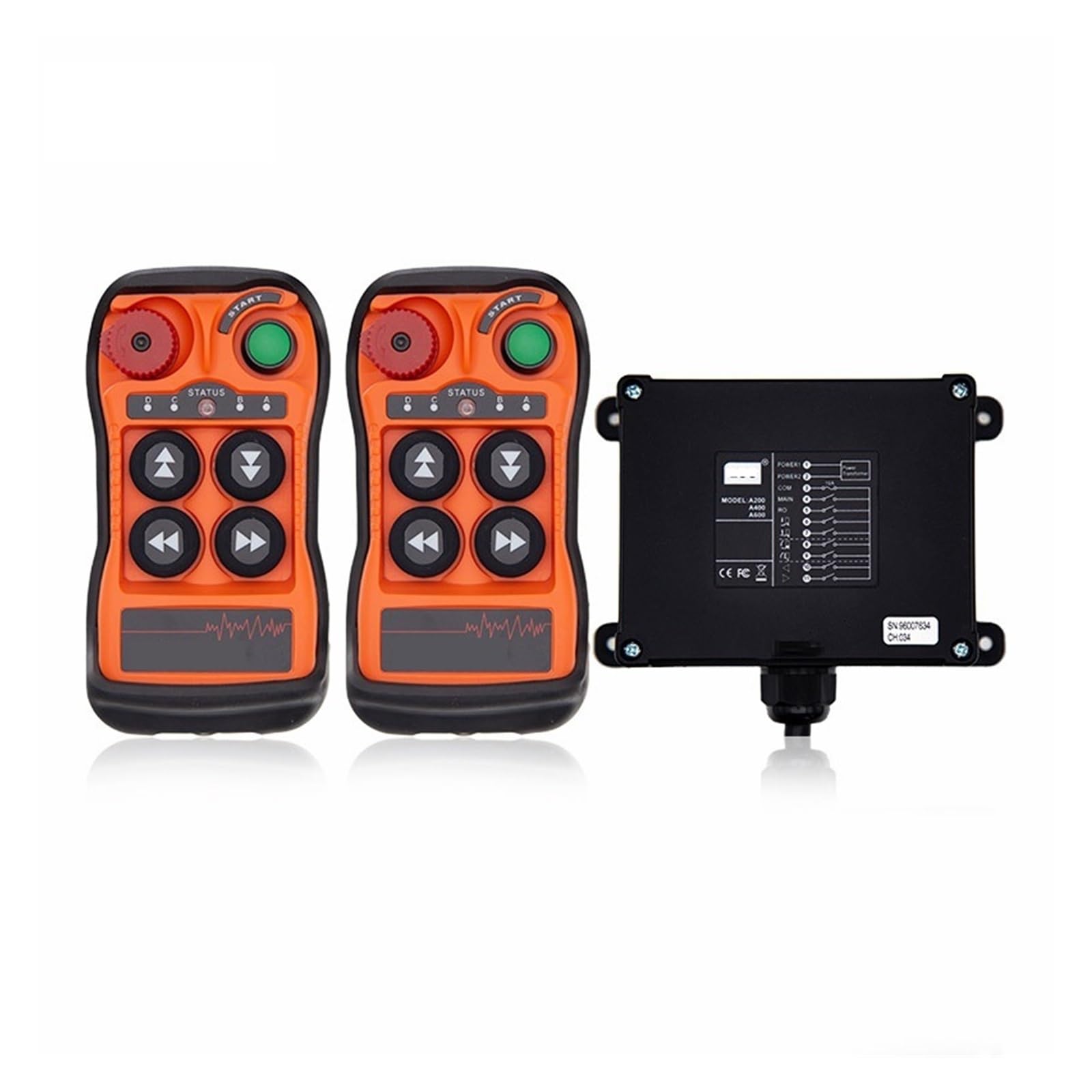 JVDDI 4 buttons single speed Industrial Wireless Radio Crane Remote Control switches winches Hoist track Crane Lift Control(ACDC36-48O (2T 1R))