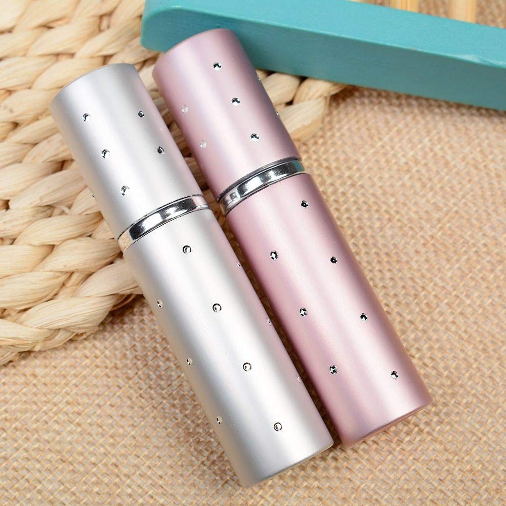 CHENTAOCS 5ML Mini Scent Pumps Travel Portable Twinkle Refillable Bottle Perfume Atomizer Spray Bottle for Dropshipping (Color : Silver)