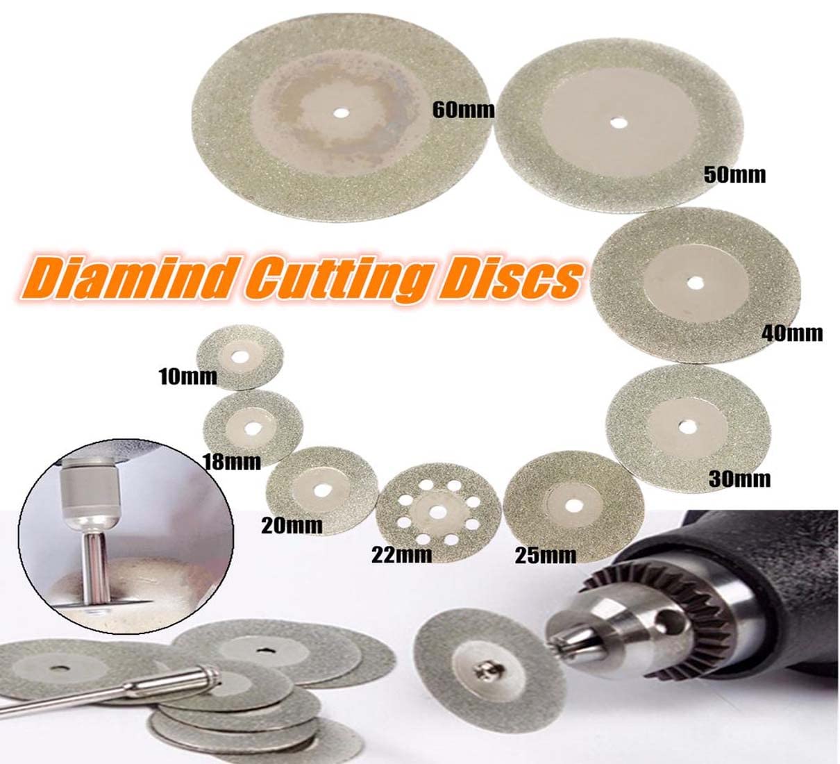 Diy Crafts 12245 India 152 Diamond Hss Rotary Saw Blades for Metal Dremel Tool Cutting Discs Wheel, Mandrel, Multicolor, 5 Piece 4