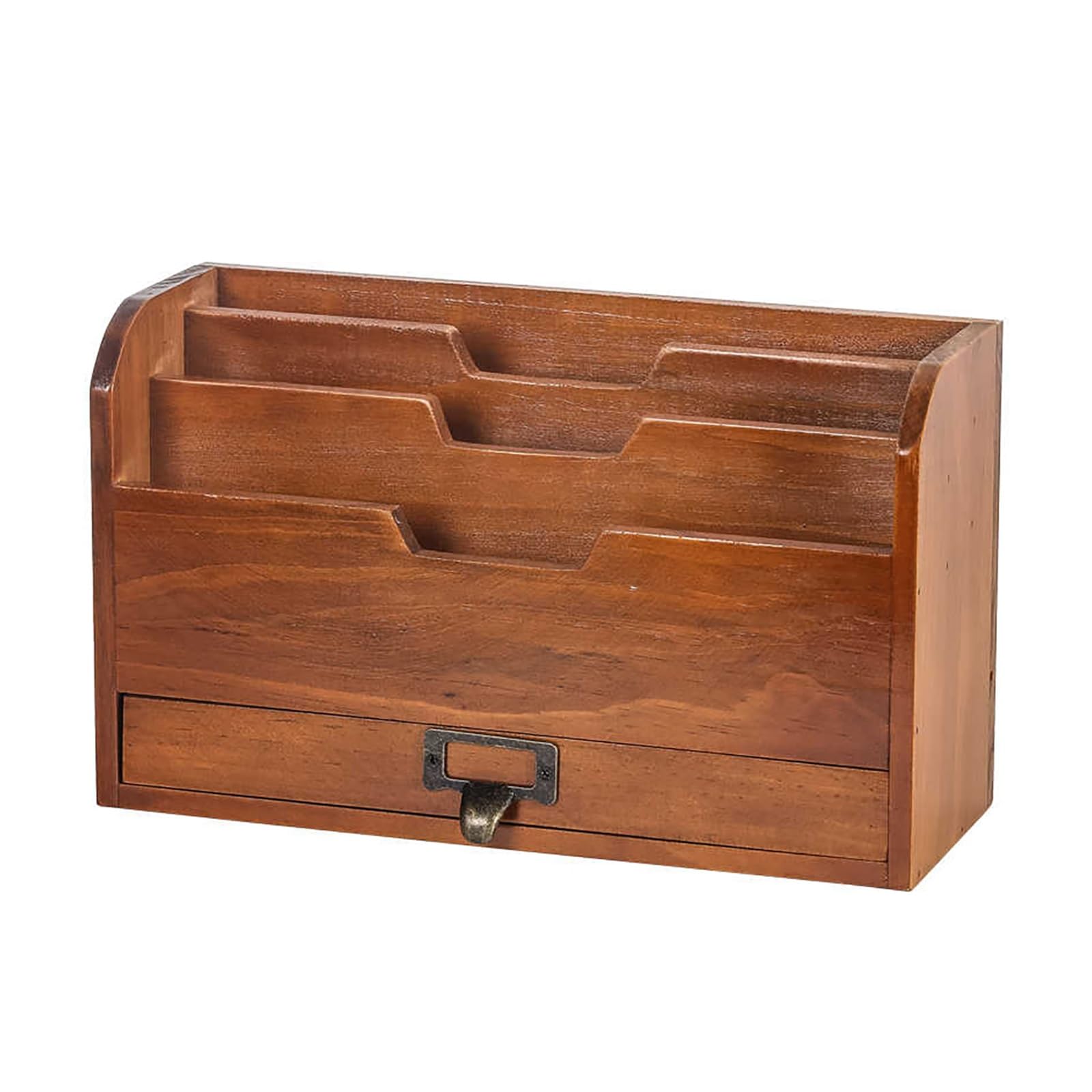 File Organizer Portariviste Espositore da Terra, Espositore per Letteratura con 4 Tasche Facile Conservazione, per Libri Giornali File Espositore(Brown)
